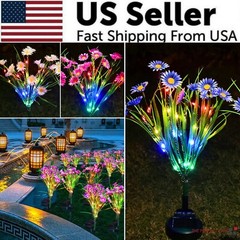 Solar Garden Lights Outdoor Waterproof LED Flower Stake Lamp Yard Patio Decor