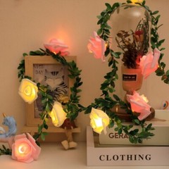 10/20/40/80 LED Rose Flower Fairy String Lights Battery Powered Garland Decor