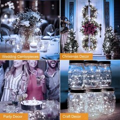 Paquete de 12 mini luces de hadas a pilas de 2,1 m y 20 LED