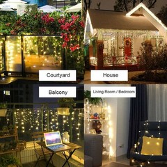 Christmas Lights Outdoor Decorations 96-960 LED 8 Modes Curtain String Light US