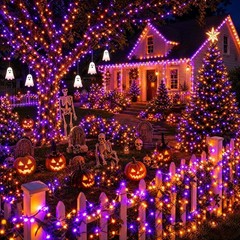 300 LED Halloween String Lights – 100FT Waterproof Purple & Orange Party Decor