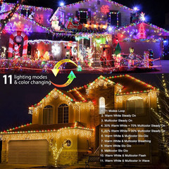 Christmas Icicle Lights, 29Ft 360 LED Outdoor Icicle Lights Color Changing With