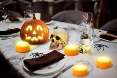 4 Pack Battery Operated Timer Halloween LED Pumpkin Lights with Remote, Flame…