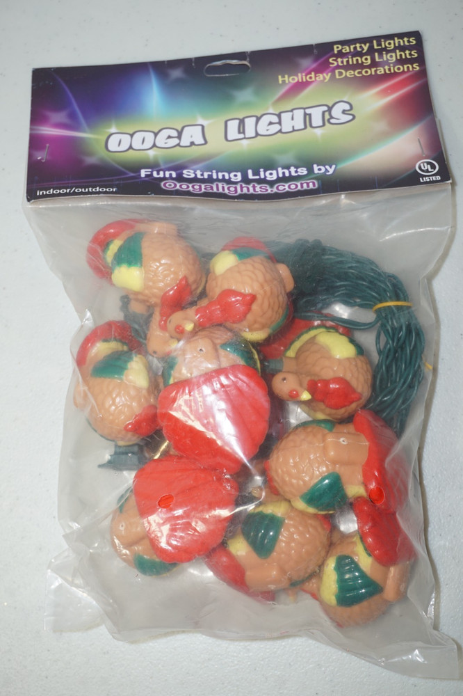 Ooga Thanksgiving Party String Lights Plastic Turkey Covers Holiday Decorations
