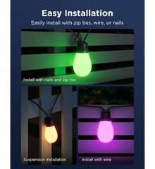 Govee Bulb S14 Outdoor String Lights 2, 96ft Smart RGBIC H702B