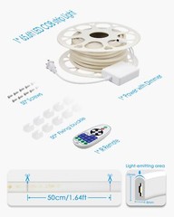 Samsion 65.6FT COB Led Strip Lights Cold White AC 110V~120V 20M,