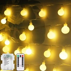 Battery Power 49FT Ball LED Strip Lights 8 Modes Waterproof Outdoor Yard Decor