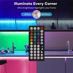 100ft 50ft LED Strip Lights 5050 RGB Bluetooth Color Change Remote for Rooms Bar