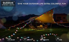 100 LEDs Battery Operated String Lights Globe Fairy Lights Tent Camping Garden
