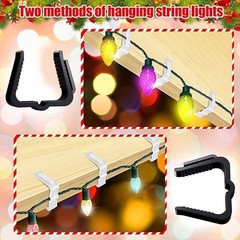 50pcs Practical Christmas Light Hanger Clip For Roof Gutter And Eave Decoration