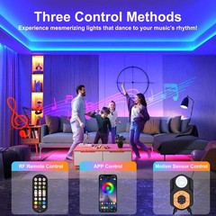 Motion Sensor LED Light Strip Indoor 19.68ft/6M, Under Bed Lights RGB Color C…