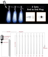 Blue 10 Tubes 240 LED Raindrop Lights Meteor Shower Icicle Lights-Cascading Rain