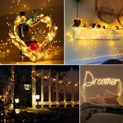 Fairy Lights with Switch 100/200 LED Plug in Copper String Light Christmas Party