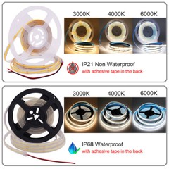 Waterproof COB LED Light Strip 24V 320LEDs/m IP68 Indoor Outdoor Building Decor