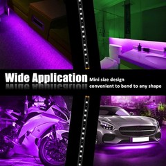 Vibrant 30cm 12V Purple LED Strip Lights – 8PCS Flexible & Waterproof for Cars