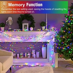 Multicolor 200 LED Christmas String Lights Waterproof Christmas Lights 8 Mode