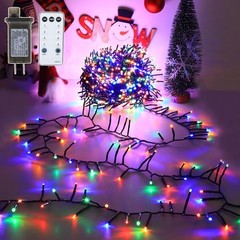 Multicolor 105ft Christmas Cluster Lights with Remote – 1600 LEDs