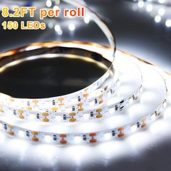 16.4FT Daylight White LED Strip Light with USB Plug+Battery Box Operated, 6000K