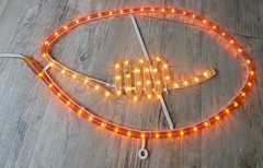 FOOTBALL ORANGE & WHITE LED CORDED PLUG IN WALL ROPE LIGHT 11×19″