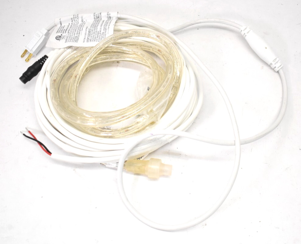 24′ LED Rope Light White Colored 13mm Dia Clear PVC 288 LED LED-RLE-13mm-3V-6