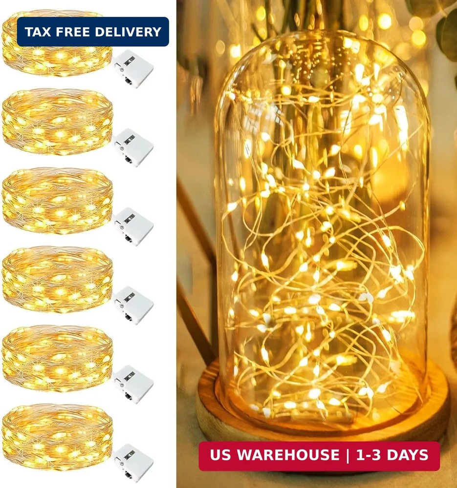 6 Pack Fairy Lights Battery Operated – 7ft 20 Led Twinkle Lights 3 Modes, Bulk M