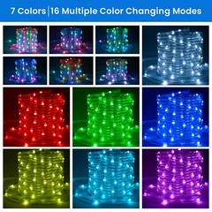 33ft LED Rope Light, 16 Dynamic Color-Changing Modes, 7 Primary Colors w/Control