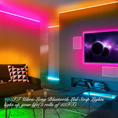 DAYBETTER 100ft LED Strip Lights RGB 5050 App Remote Music Sync Color Changing