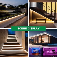 164FT IP68 Waterproof COB LED Strip 320LEDs/M Flexible Rope Lights Tape 12V 24V