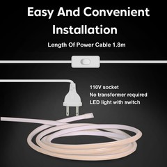 COB Lights Waterproof IP67 AC 110V 120V Light Stip 1M/3.28ft Cuttable Flexibl…