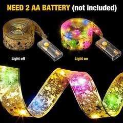16.4ft 50 LED Ribbon Fairy String Lights Battery Christmas Tree Party Decor