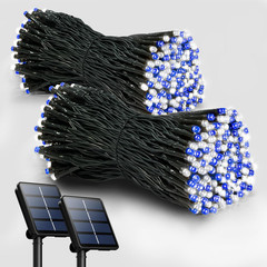 2 Pack Solar String Lights Outdoor Waterproof, 72FT 200 LED Solar String Lights