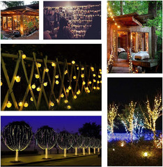 Solar String Lights Outdoor Waterproof, 56Ft 100 LED Globe String Light with 8 M