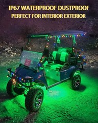 YM E-Bright Green Led Strip Lights for Cars, 10.6 inch 4-Pack Green,