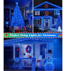 Guirnalda de luces LED azules de 355 pies con 900 luces, perfecta para árboles e