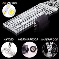 (5Pack) OMGAI Waterproof Meteor Shower Rain Lights – 30cm 8 Tubes Drop Icicle
