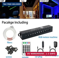 AZIMOM RGB 12LED Meteor Shooting Star Kits 96pcs 0.04in 9.8ft Colorful Shooting