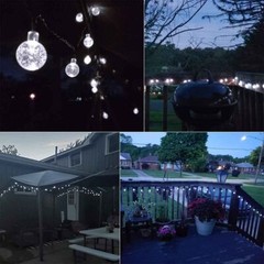 23Ft 50 LED Solar LED Crystal Ball String Lights Outdoor for Patio Yard Party