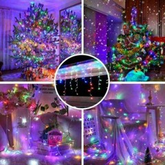 LED Curtain Lights String Fairy Outdoor Garden Christmas Wedding Party Icicle US