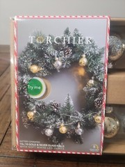 LED Ball Garland Holiday Mercury Glass Look 10 Wreath String Lights Decor 10FT