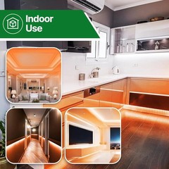 Modern 24ft Orange LED Rope Lights – Weatherproof for -Round Celebrations