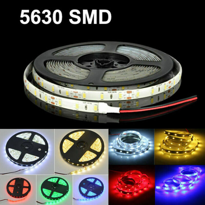 16FT Super Bright 5630 300 LED Strip Light Flexible 12V Car Truck Home DIY Decor