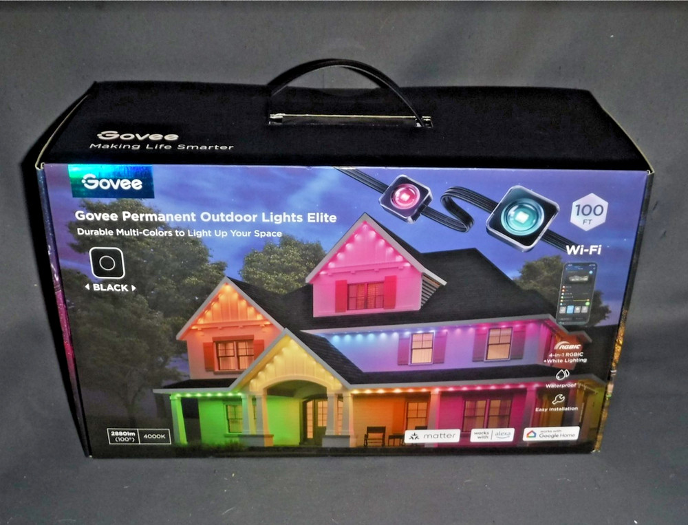 Govee Permanent Outdoor Lights Elite – 100 FT – Black (H805A)