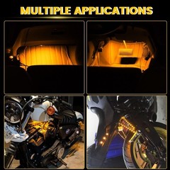 Flexible Amber LED Strip Lights for Cars, Motorcycles & Golf Carts – Pack of 4