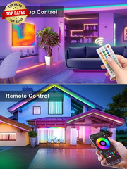 100Ft RGB LED Neon Rope Lights with App, Remote Control, IP65 Waterproof Neon Li