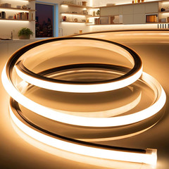 LED Strip Lights Warm White 3000K,9.8Ft 110-120V Neon Rope Lights,Flexible Silic