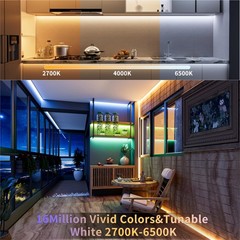 COB LED Strip Lights,20ft RGB+CCT 2700K-6500K White LED Lights,Dimmable Color…
