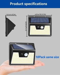 [16 Packs] Solar Motion Sensor Outdoor Lights, Super Bright Solar Lights Outd…