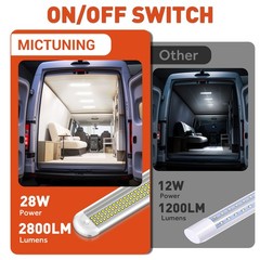 4Pack 120-LED Interior Light Bars – 2800LM 28W 6000K for RV/Camper Light Strips