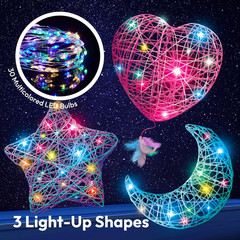 3D String Art Kit for Kids, Light up String Light Toy with 30 Multi-Colored LED