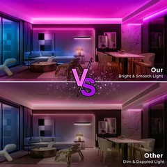 16.4FT Neon Rope Lights,RGB LED Strip Lights,App Control,IR Remote,Music Syncing